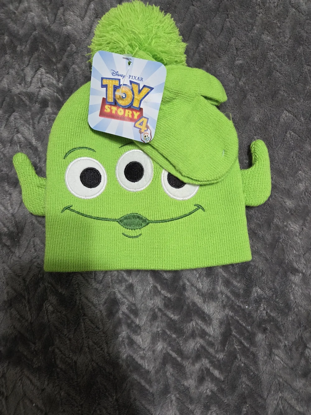 Kohl's Toy Story 4 Three-Eyed Alien Green Knit Hat with Pom Pom And Glove Set